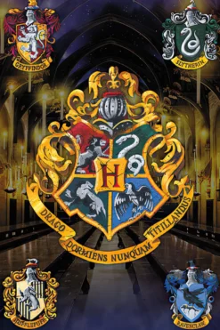 Harry Potter Poster Hogwarts Häuserwappen