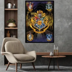 Harry Potter Poster Hogwarts Häuserwappen