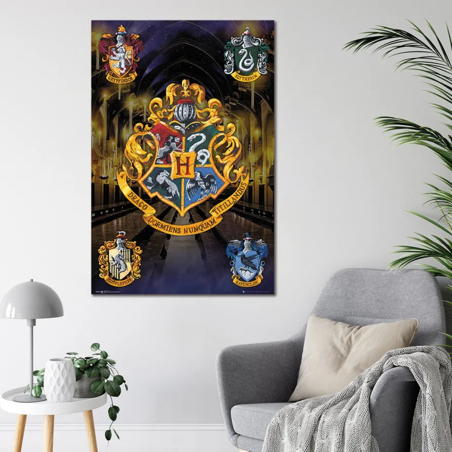 Harry Potter Poster Hogwarts Häuserwappen