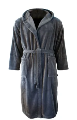Henry's Bademantel Fleece anthrazit, grau