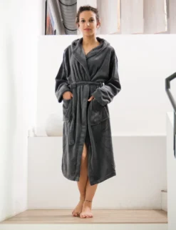 Henry's Bademantel Fleece anthrazit, grau