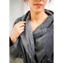 Henry's Bademantel Fleece anthrazit, grau