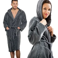 Henry's Bademantel Fleece anthrazit, grau
