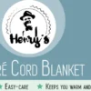 Henry's OMBRÉ CORD Decke blau mit Sherpa-Rückseite 150x200cm