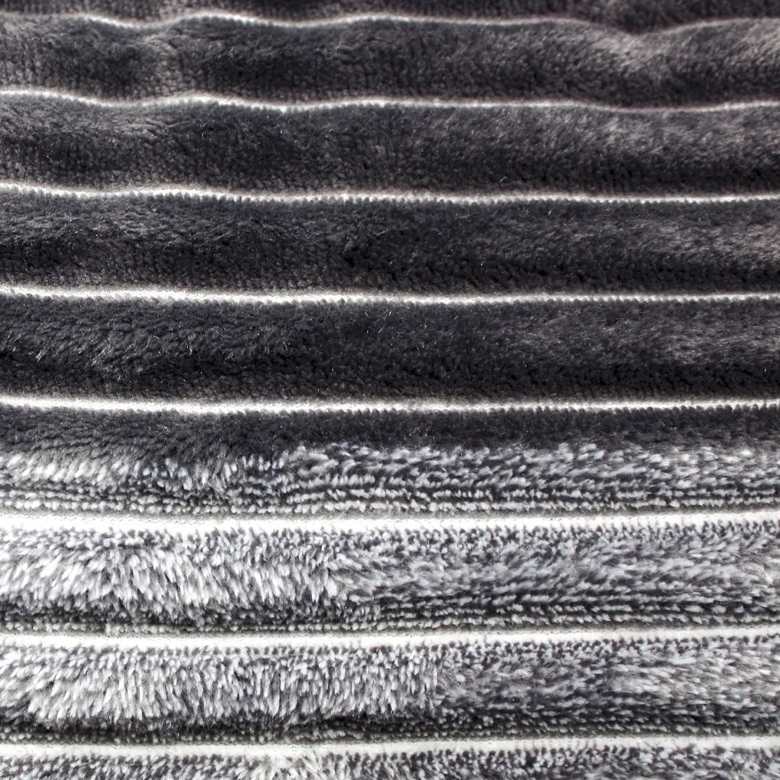 Henry's OMBRÉ CORD Decke grau mit Sherpa-Rückseite 150x200cm