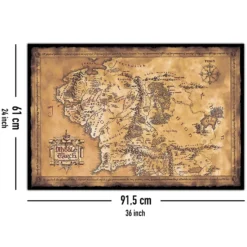 Herr der Ringe Poster Karte von Mittelerde (Dark)