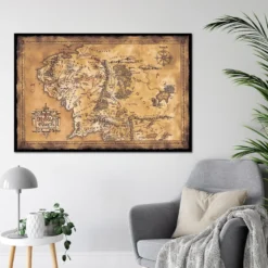 Herr der Ringe Poster Karte von Mittelerde (Dark)