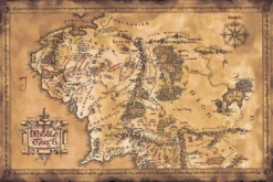 Herr der Ringe Poster Karte von Mittelerde (Dark)