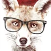 Hipster Fox Kunstdruck Robert Farkas