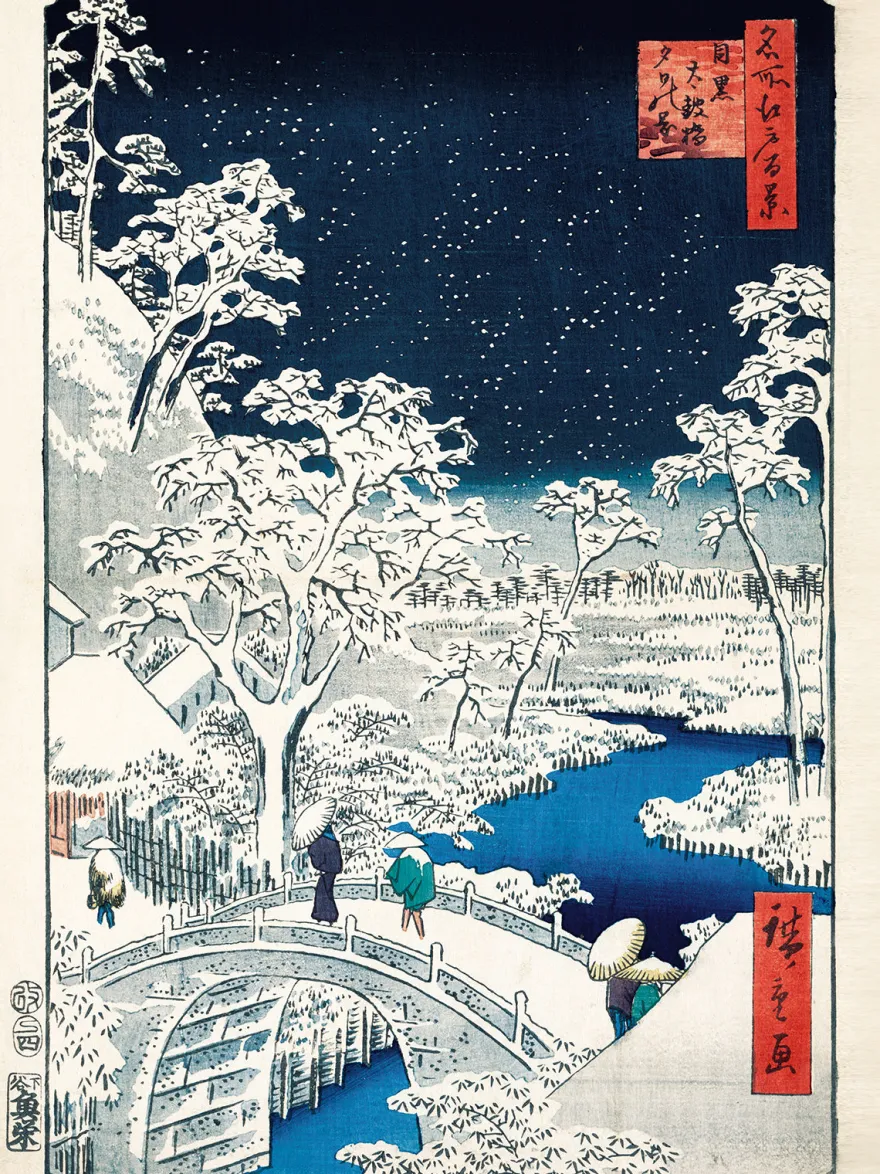 Hiroshige Kunstdruck Drum Bridge At Meguro