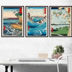 Hiroshige Kunstdruck 3er-Set Papier 250 gr. matt