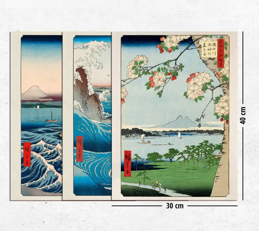 Hiroshige Kunstdruck 3er-Set Papier 250 gr. matt