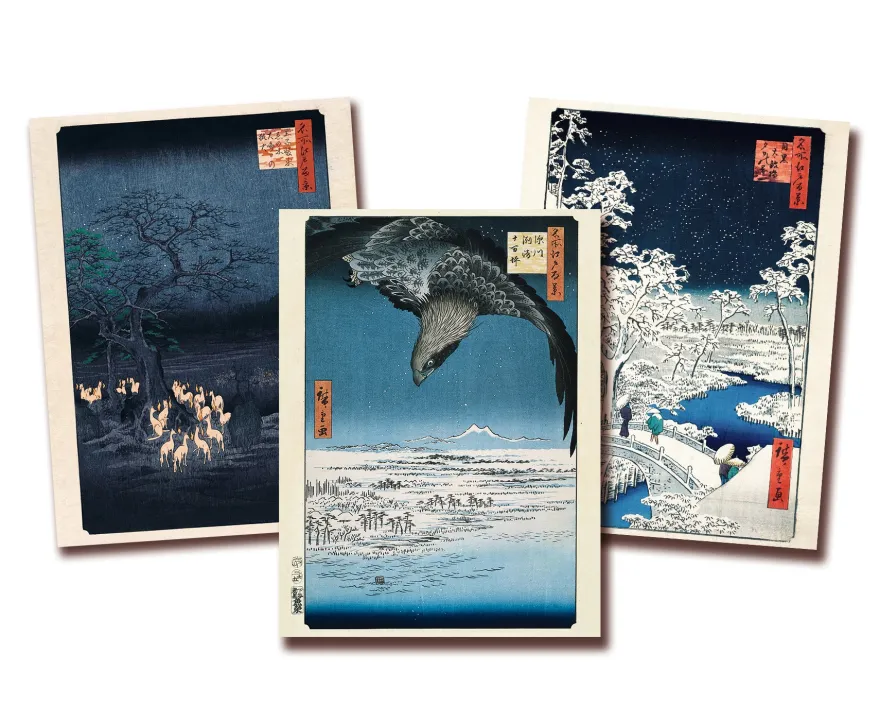 Hiroshige Kunstdruck 3er-Set Papier 250 gr. matt