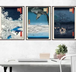 Hiroshige Kunstdruck 3er-Set Papier 250 gr. matt