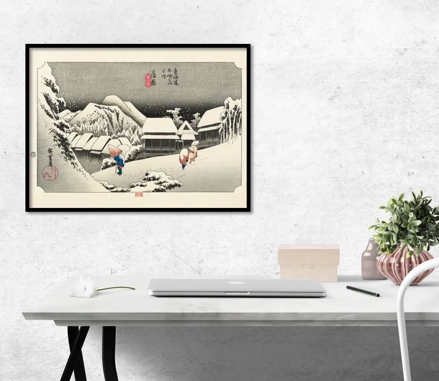 Hiroshige Kunstdruck Kanbara Night Snow