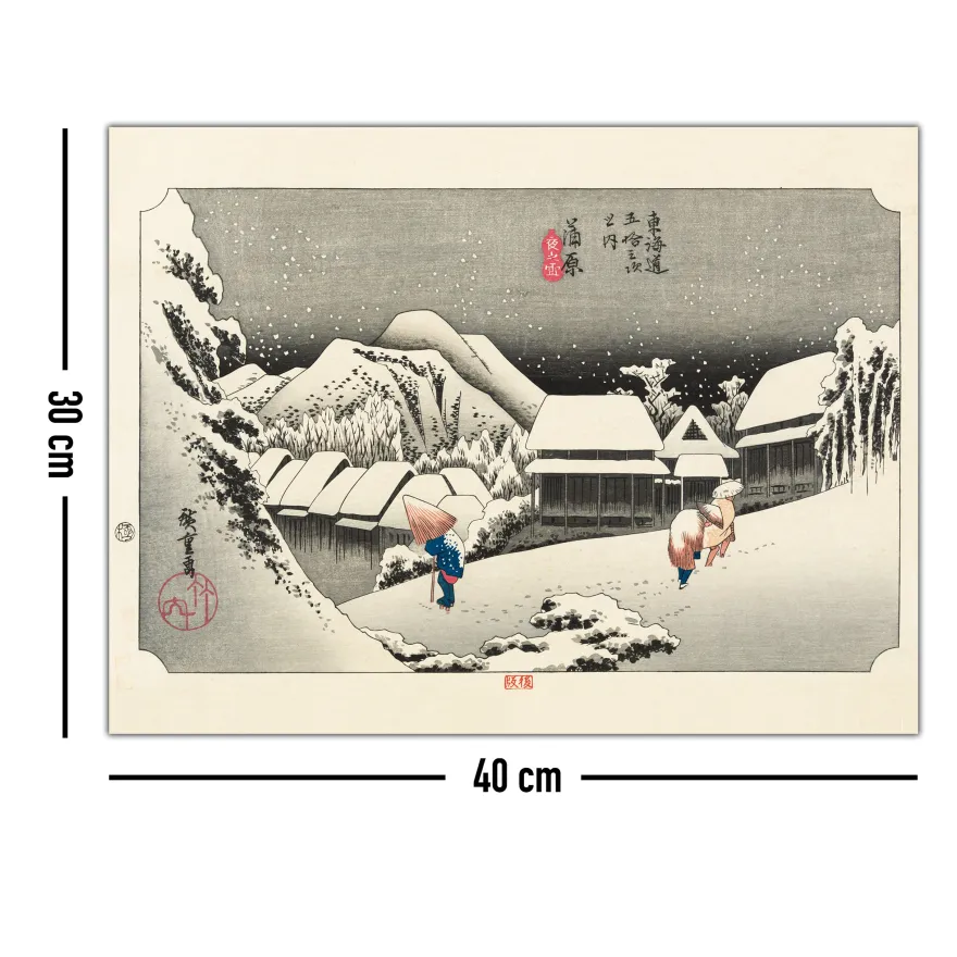 Hiroshige Kunstdruck Kanbara Night Snow