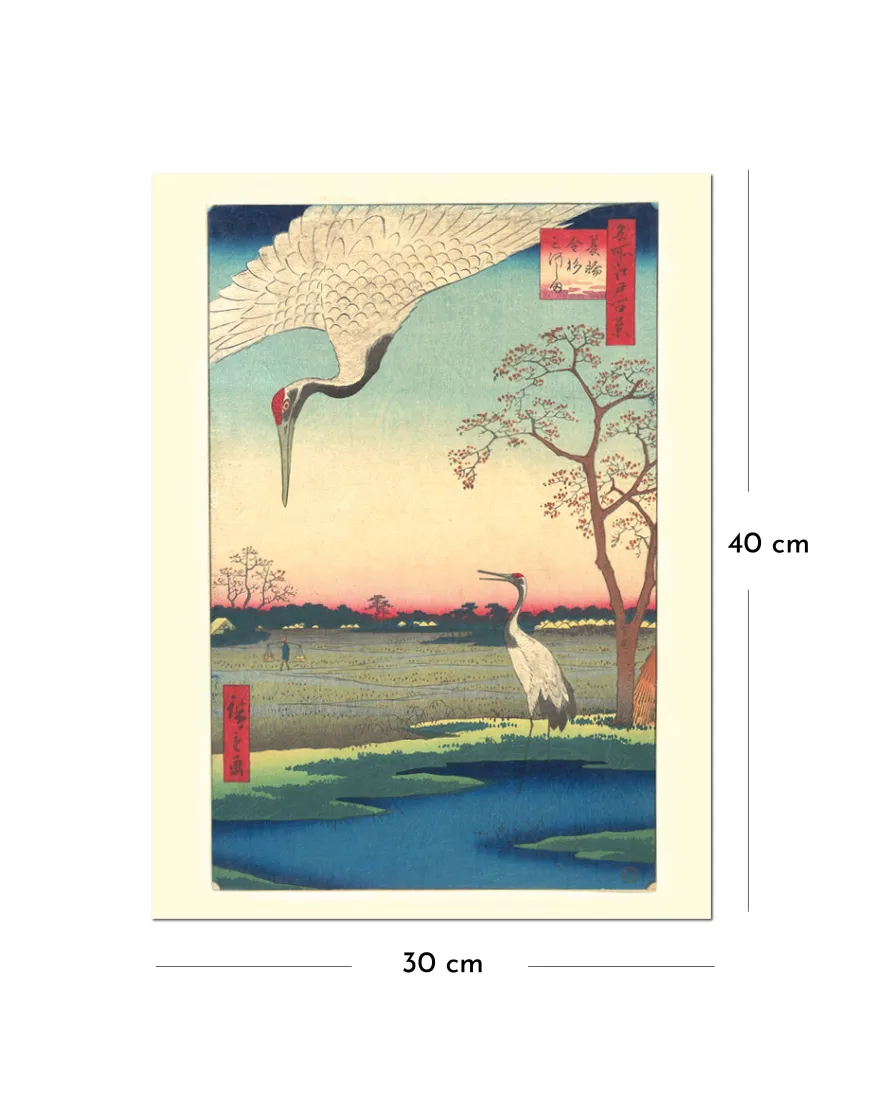 Hiroshige Kunstdruck Minowa, Kanasugi at Mikawashima