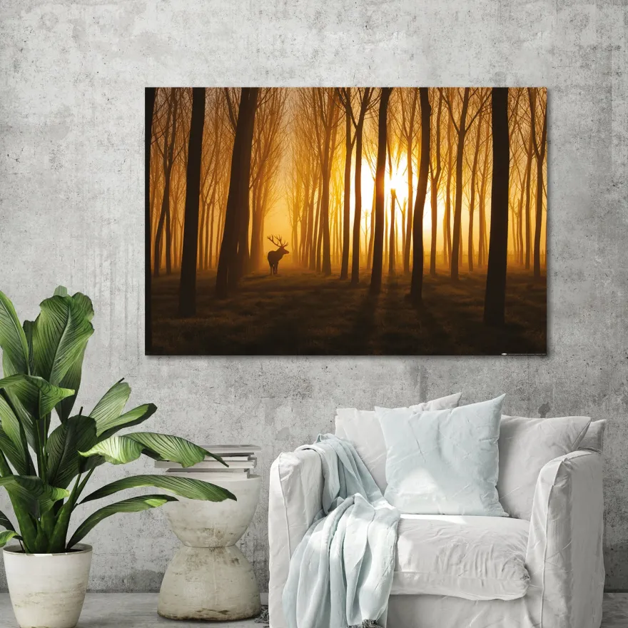 Hirsch im Wald Poster Stefan Miron
