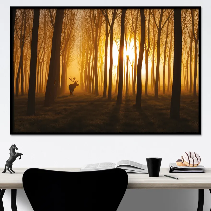 Hirsch im Wald Poster Stefan Miron