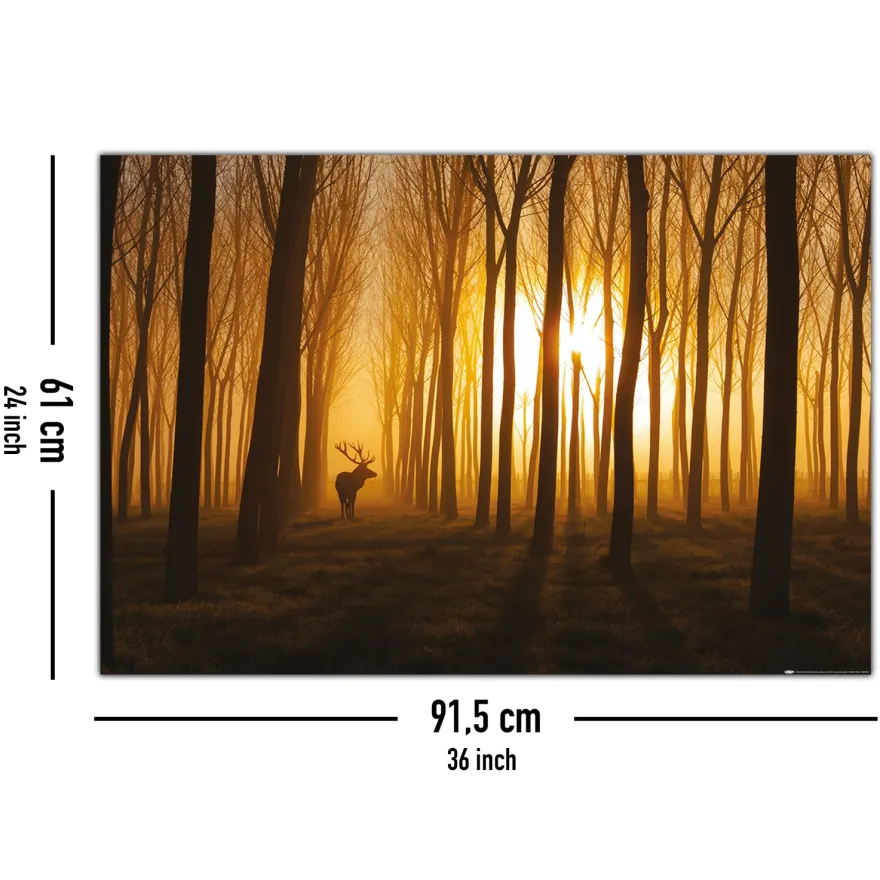 Hirsch im Wald Poster Stefan Miron