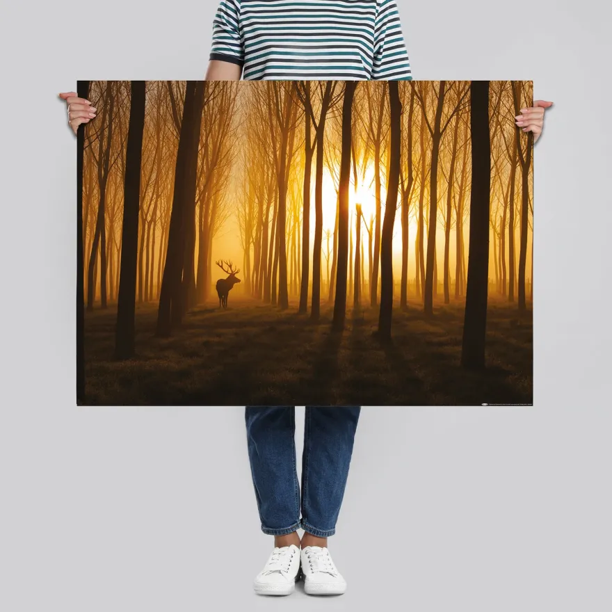 Hirsch im Wald Poster Stefan Miron
