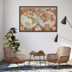 Historische Antike Weltkarte Poster