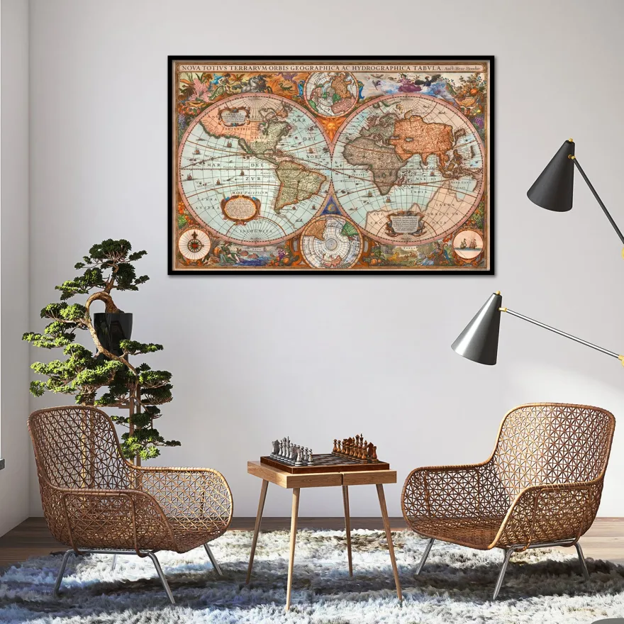 Historische Antike Weltkarte Poster