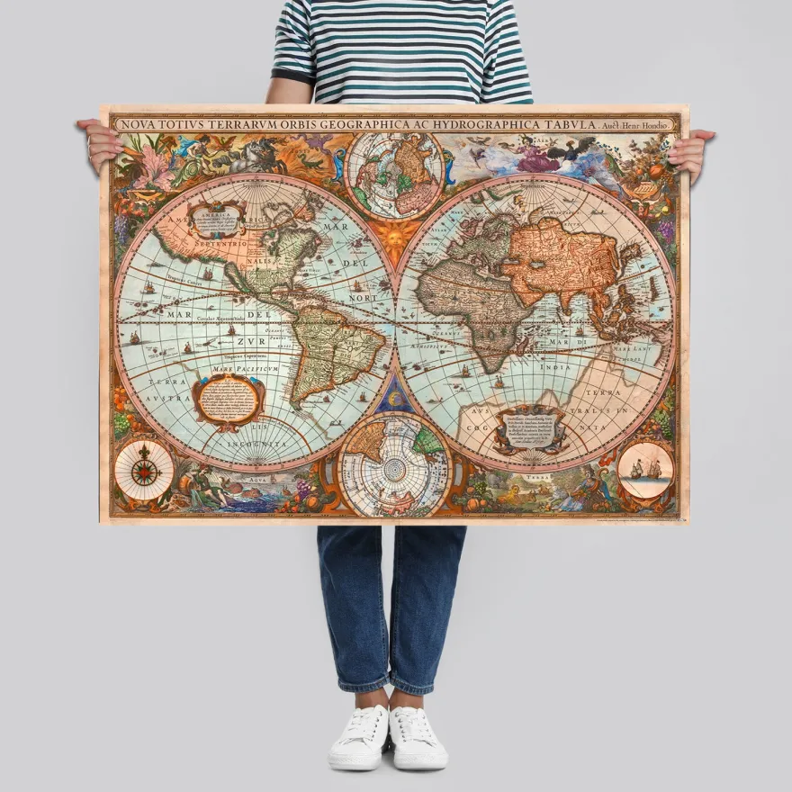 Historische Antike Weltkarte Poster