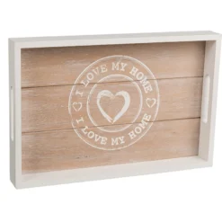 Holz Tabletts I Love My Home 2er Set