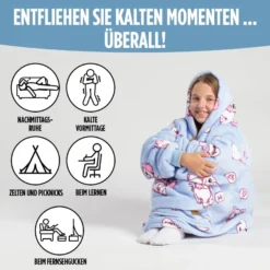 Hoodie Sweatshirt Decke Kids Elefanten, One Size Kinder