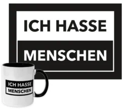 Ich hasse Menschen Tasse und Fußmatten Set