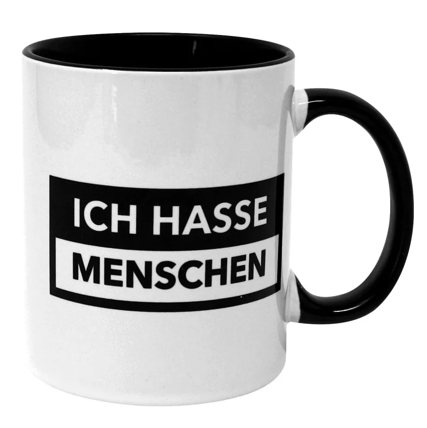 Ich hasse Menschen Tasse und Fußmatten Set
