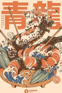 Ilustrata Poster Dragon Sushi