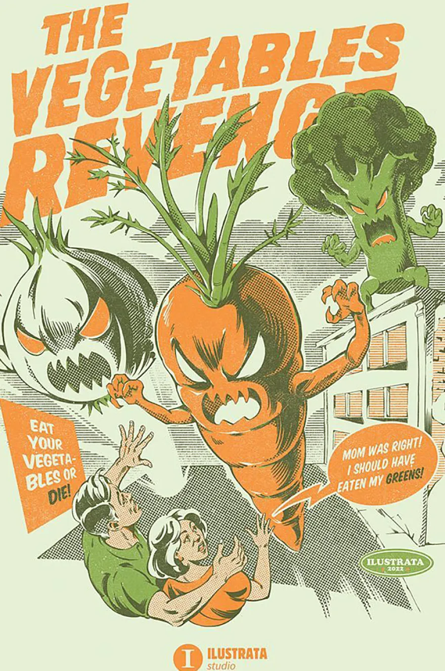 Ilustrata Poster The Vegetables Revenge