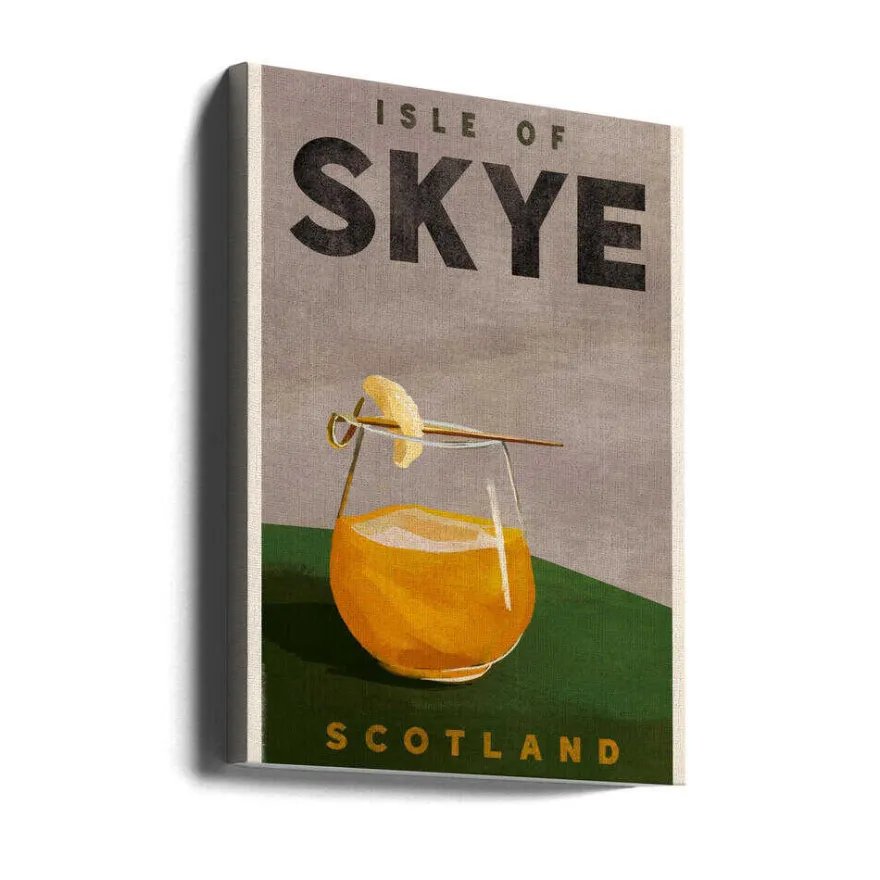 Isle Of Skye Scotland Scotch Cocktail Travel Poster