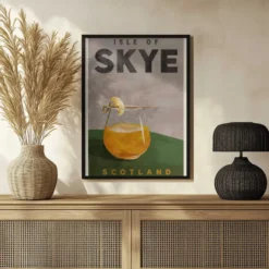 Isle Of Skye Scotland Scotch Cocktail Travel Poster