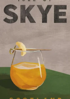 Isle Of Skye Scotland Scotch Cocktail Travel Poster