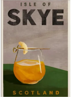 Isle Of Skye Scotland Scotch Cocktail Travel Poster