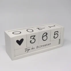 Jahres Countdown Kalender Holz-Tischkalender, Tagezähler