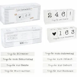 Jahres Countdown Kalender Holz-Tischkalender, Tagezähler