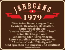 Jahrgang 1979 Blechschild