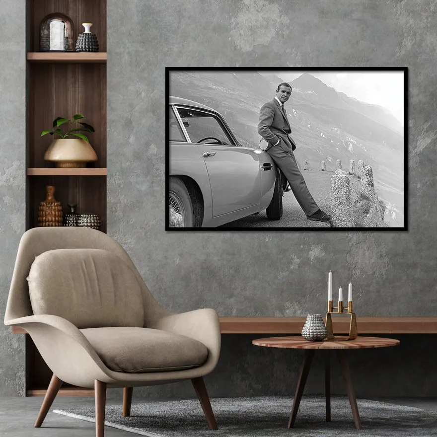 James Bond Poster Sean Connery & Aston Martin