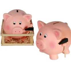 Jumbo Spardose Schwein mit Hammer