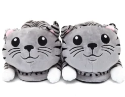 Katzen Plüsch Hausschuhe SLOFFIES, One Size Erwachsene