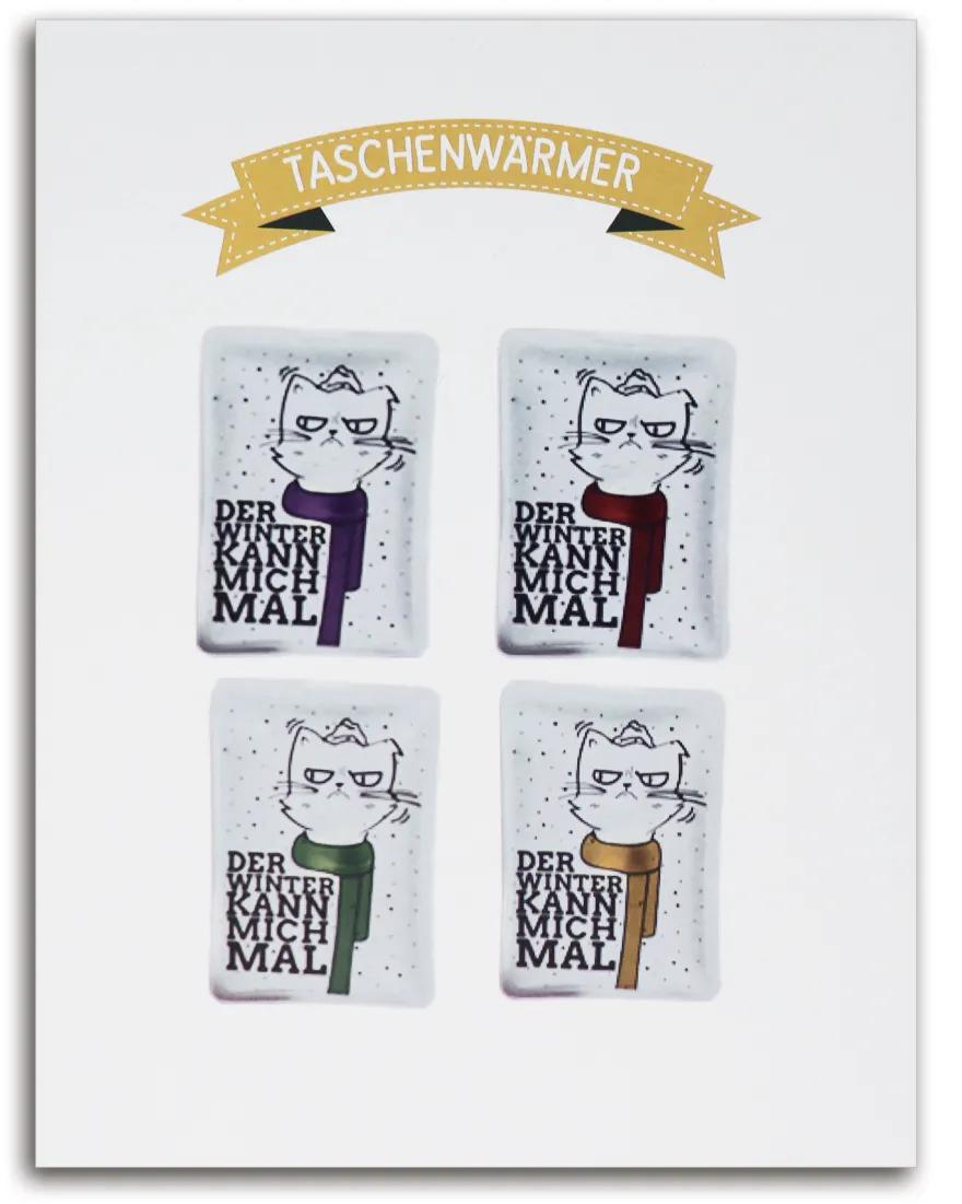 Katze Taschenwärmer 4er Set Winter Kann Mich Mal