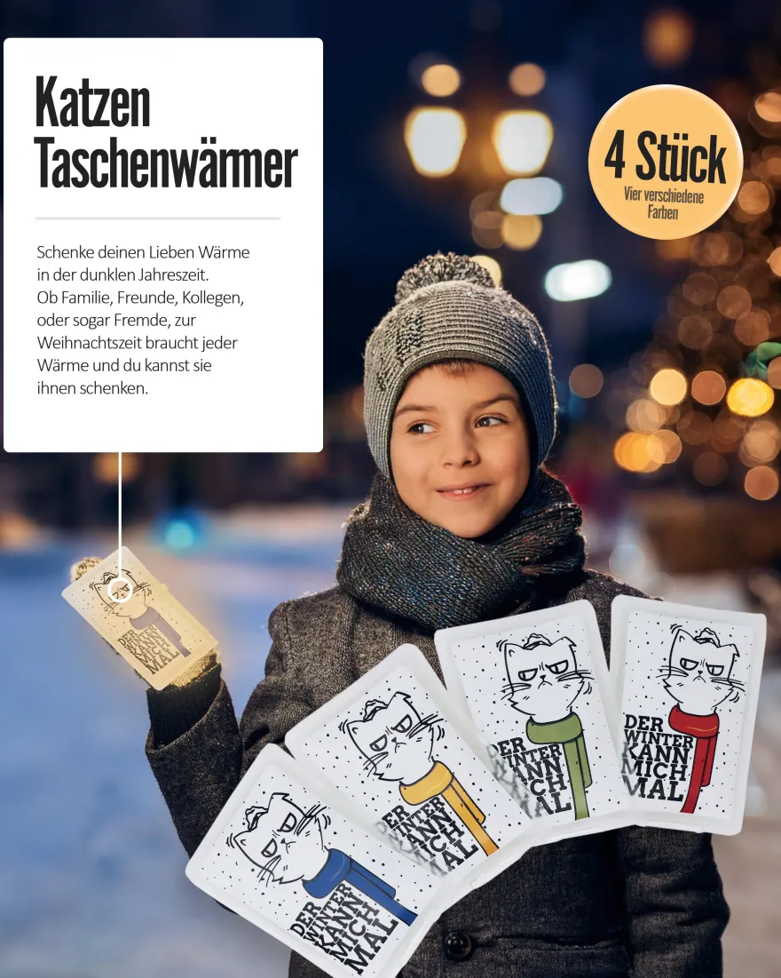 Katze Taschenwärmer 4er Set Winter Kann Mich Mal