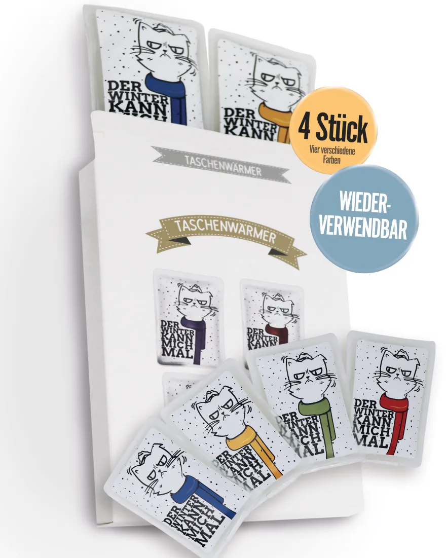 Katze Taschenwärmer 4er Set Winter Kann Mich Mal