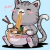 Kawaii Neko Cat Kunstdruck Vo Maria, Threadless Design