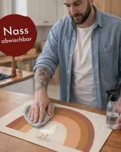 Kinder 2er Tischset Möwe mit Regenbogen