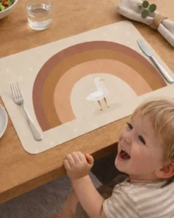 Kinder 2er Tischset Möwe mit Regenbogen